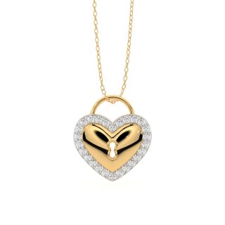 Gold Shine Heart Diamond Pendant